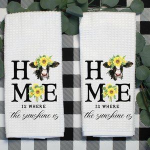 Hand Towels, Kitchen or bath, Sunflower Cow Home,